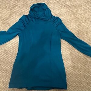 CALIA by Carrie Underwood Teal Cowl Neck Workout Long Sleeve Top